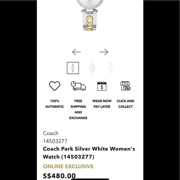 ⭐️NEW COACH PARK 14503277 TwoTone Stainless Steel Crystal Accented MSRP $480.00 - Picture 9 of 12